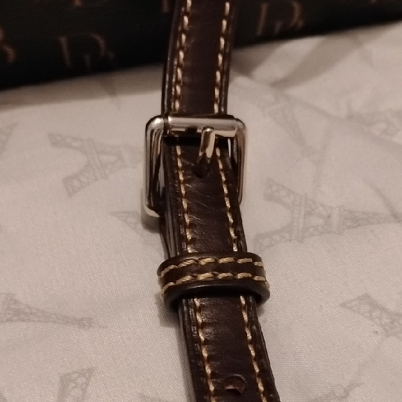 VTG Dooney & Bourke Camel & Brown Vacchetta Leather Monogram Handbag Crossbody - Picture 12 of 15